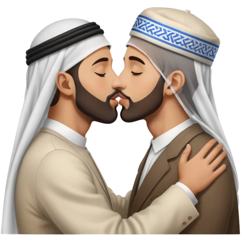 Араб в фате целует еврея в кипе emoji
