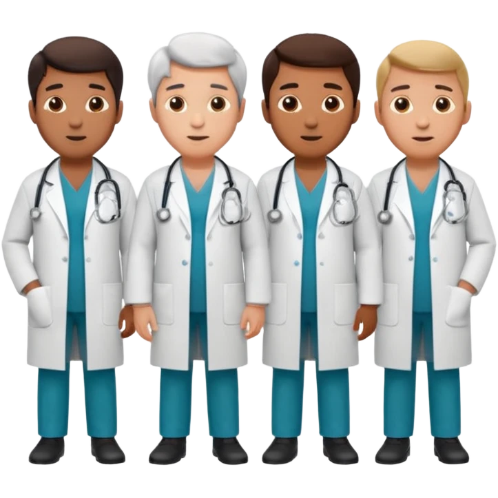 5 doctor staff all men  make some space between em emoji