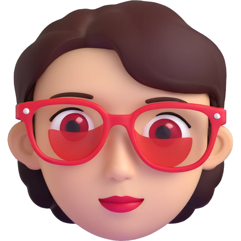 face with red glasses emoji