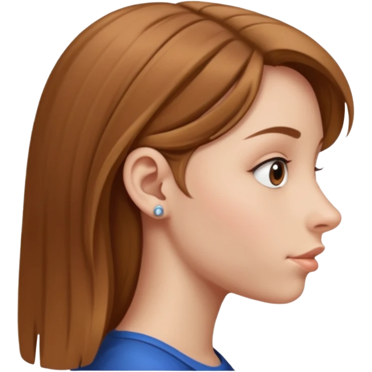 Girl with very very big Nose, side view emoji