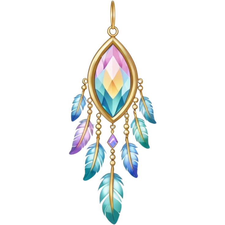 Pastel shiny glittery sparkly crystal feathery suncatcher emoji