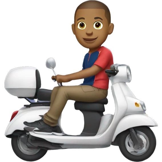 Mbappe riding a scooter emoji