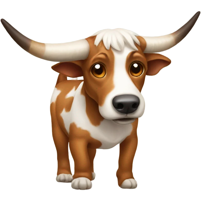 Dog riding a longhorn emoji