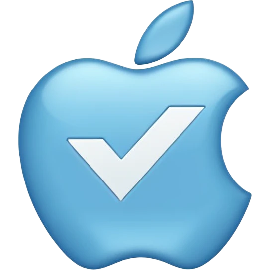 light blue check mark emoji in Apple iPhone style emoji