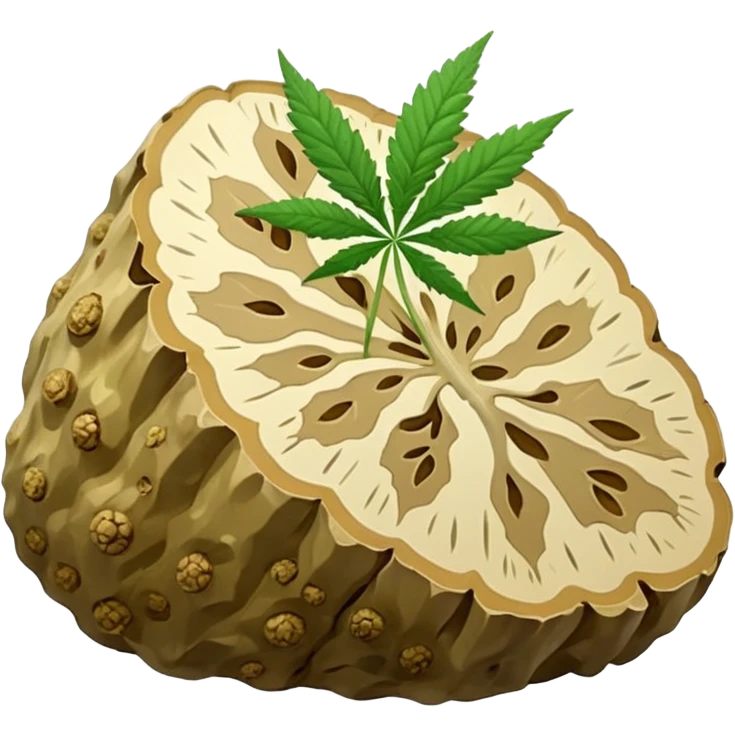 slices of white truffle with cannabis leaf emoji