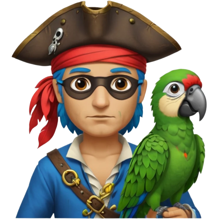 pirate and parrot emoji