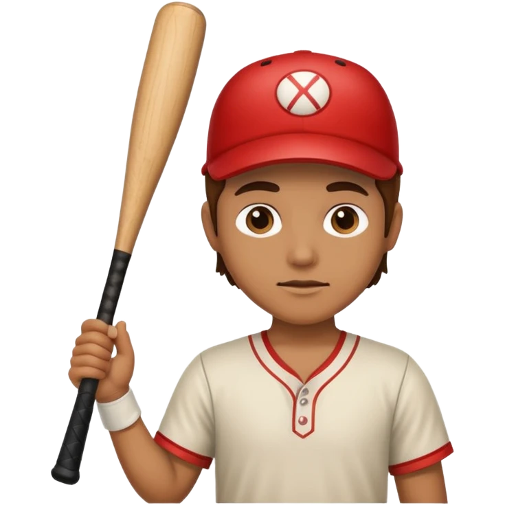 A human wood holding a bat emoji