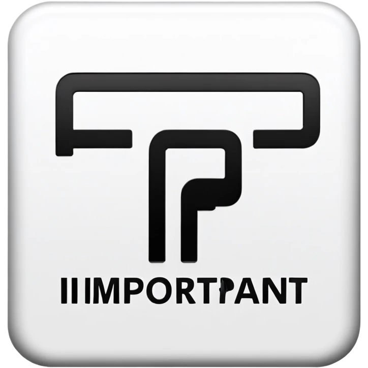 Writing of the word "important" on a sign emoji