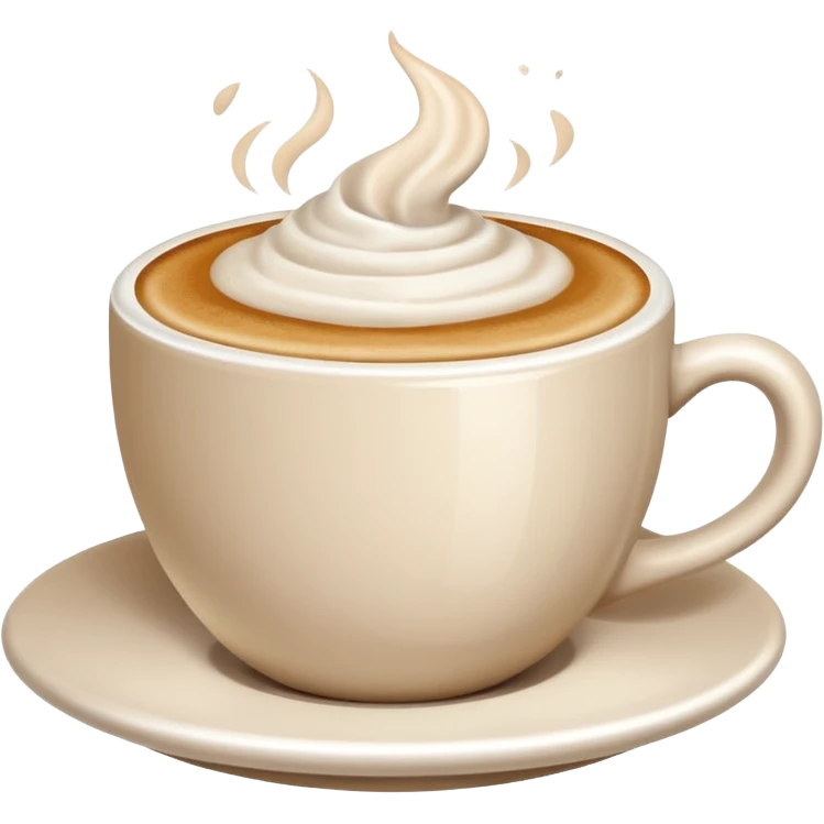 Cappuccino in big white cup without a face on it emoji