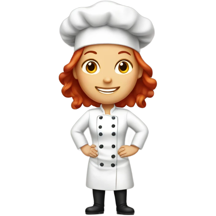 red haired female chef emoji