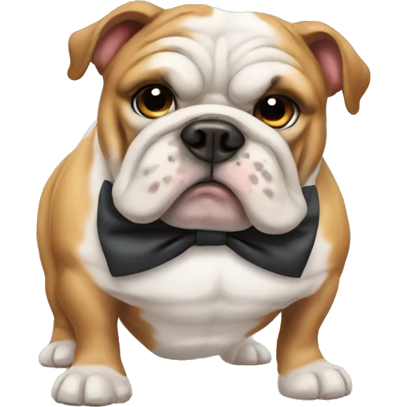 Bulldog with a bow tie  emoji