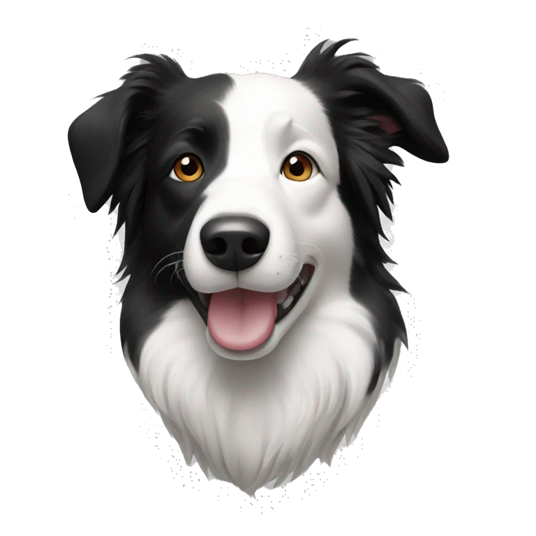 Border collie black and white emoji