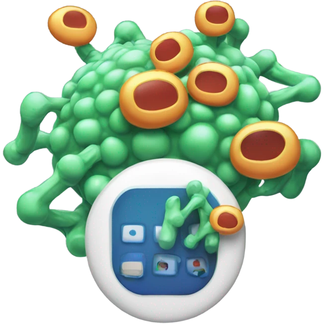 a biological cell with phones in it emoji