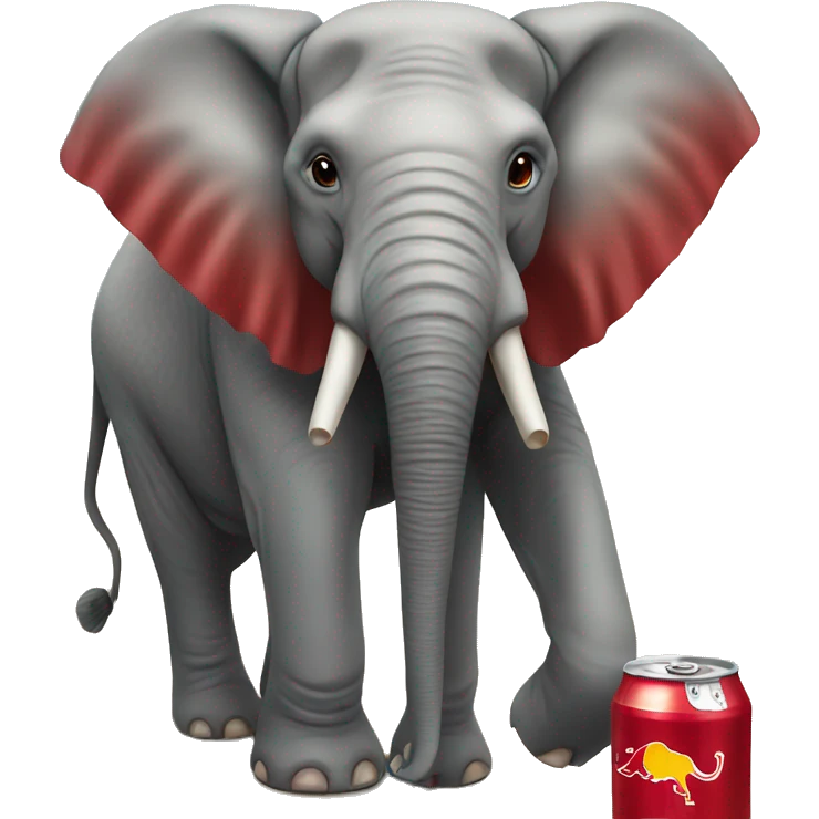 Elephant holding a Red Bull emoji