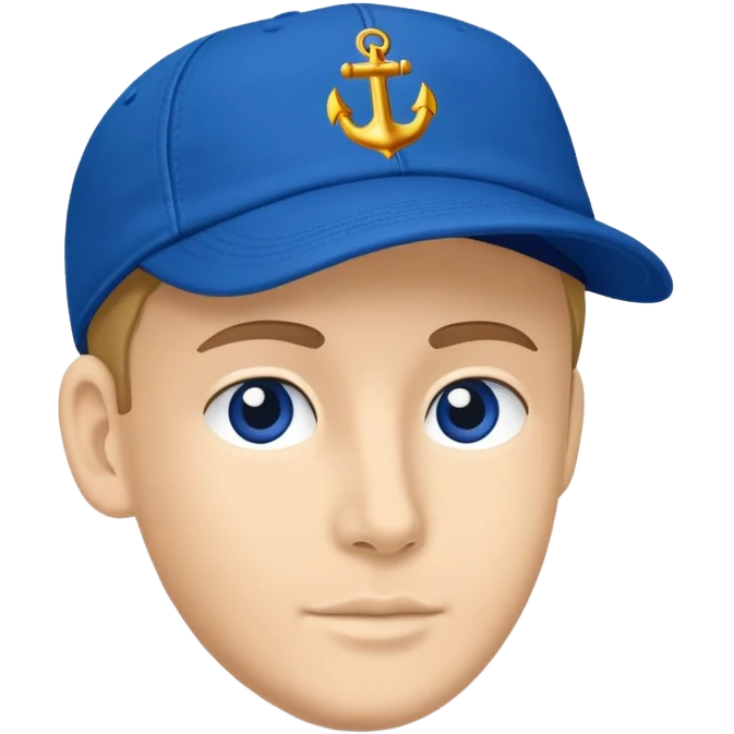 Blue cap with the name Marine written on it emoji