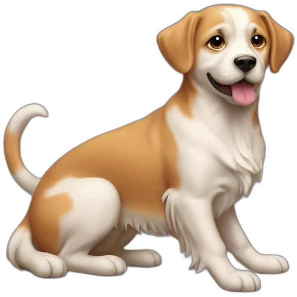 Chien sur un chat emoji