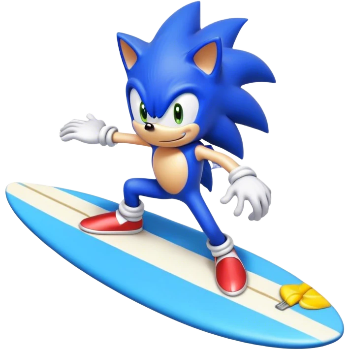 Sonic on a surfboard  emoji