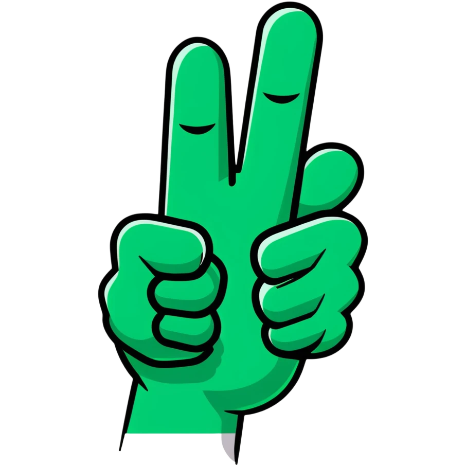 Geometric Maya style thumbs up - message received, strictly white and deep dark green only, angular sharp lines emoji