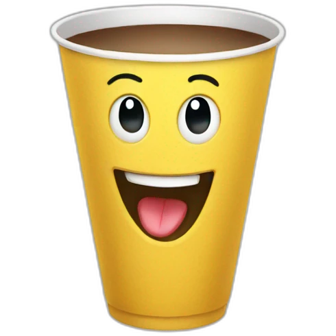 Laughing with cup emoji