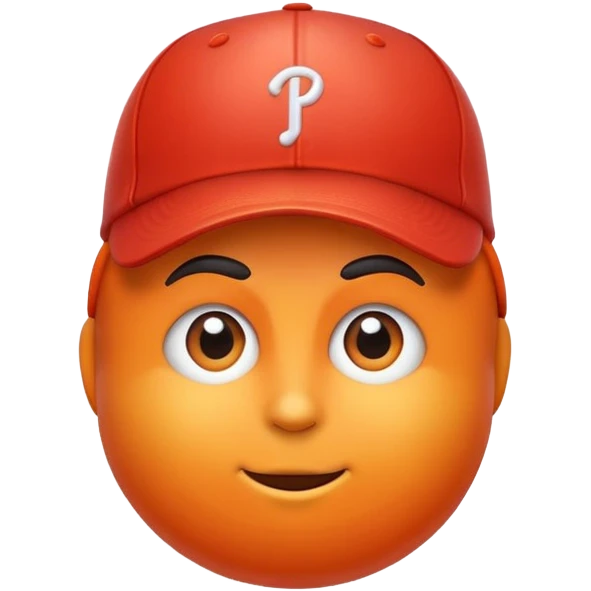 Orange wearing a red baseball hat emoji