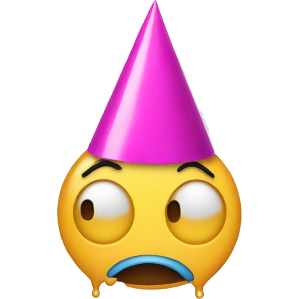 crying with a party hat  emoji