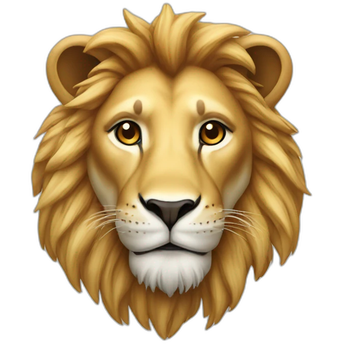 a lion with girafe head in white colour  emoji