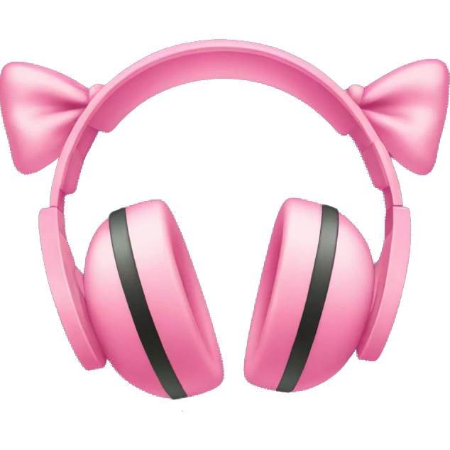 Headphones with coquette bow  emoji