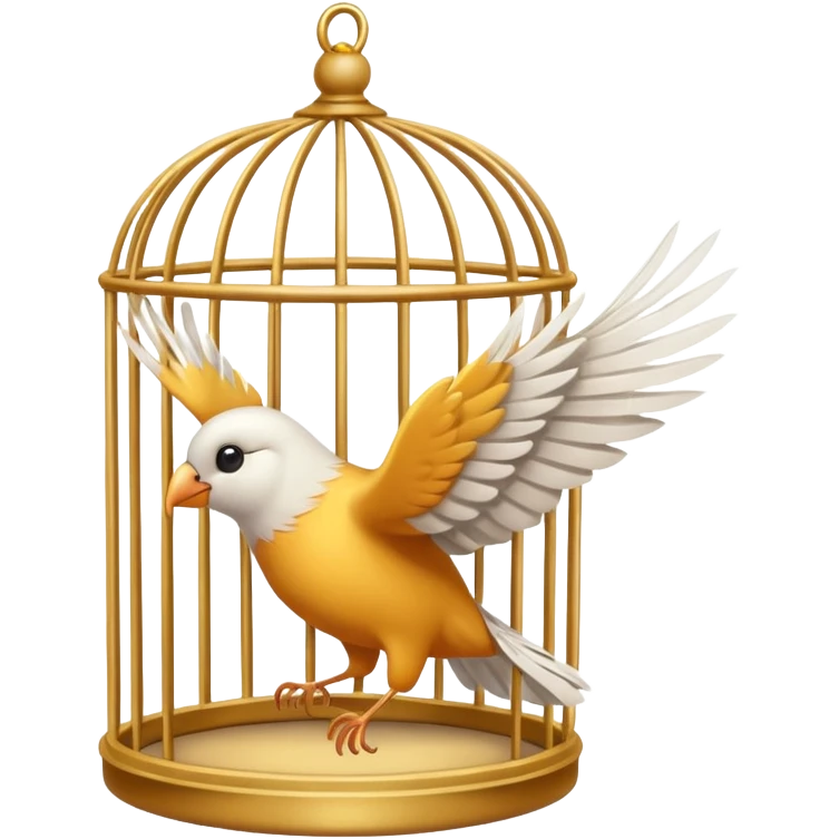 open cage with a flying bird emoji