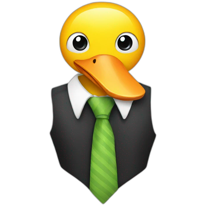 Tie with ducks emoji