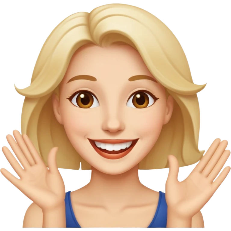 mulher feliz comemorando emoji