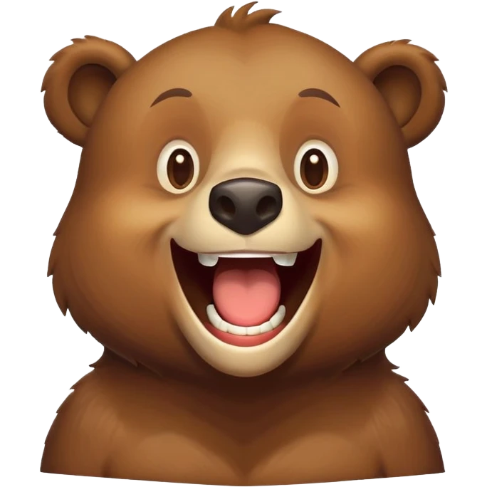 Realizamr un emoji de un oso riéndose  a carcajadas como este emoji 🤣 emoji