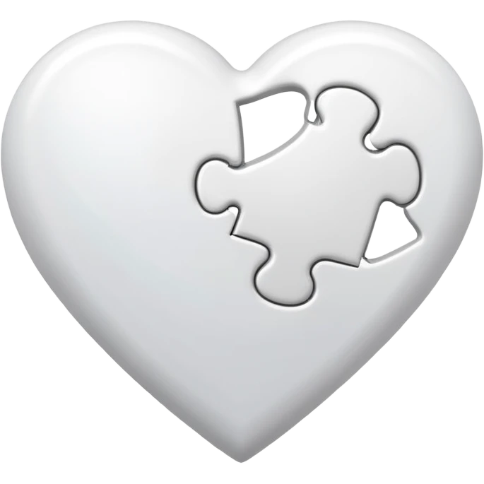 white heart with a puzzle piece emoji