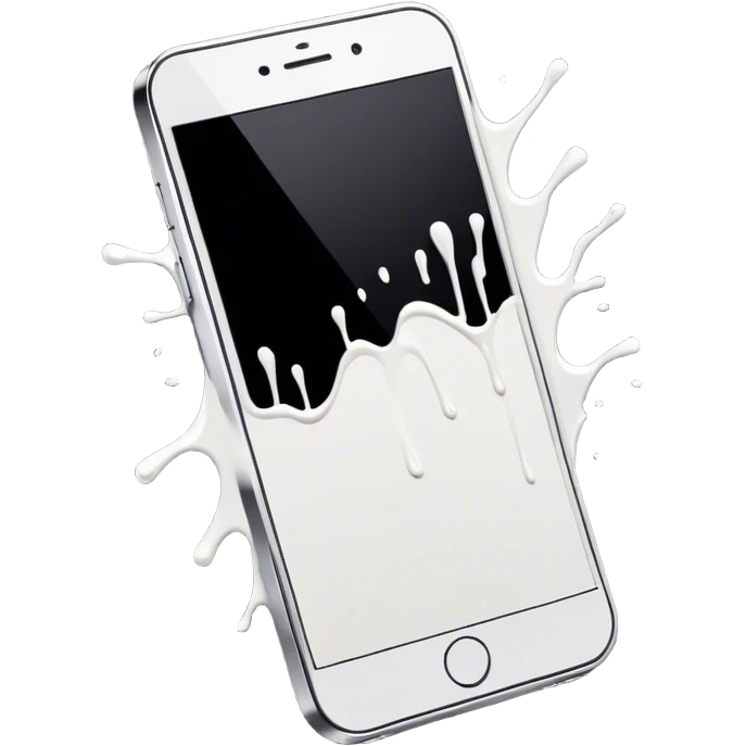 white paint spilled on phone  emoji