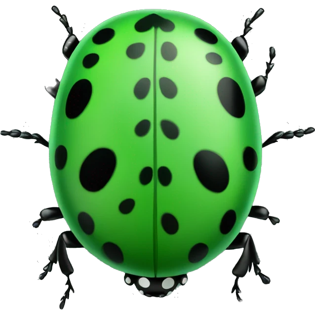 green and black ladybug emoji