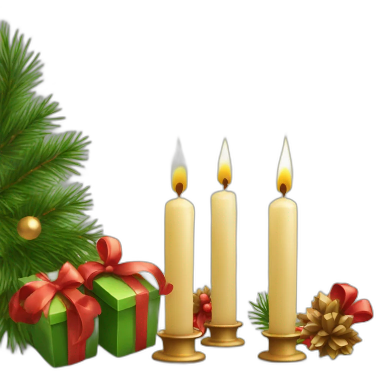 christmas candles with decor emoji