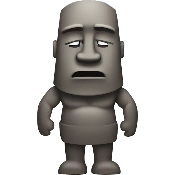 Moai with muscles body emoji