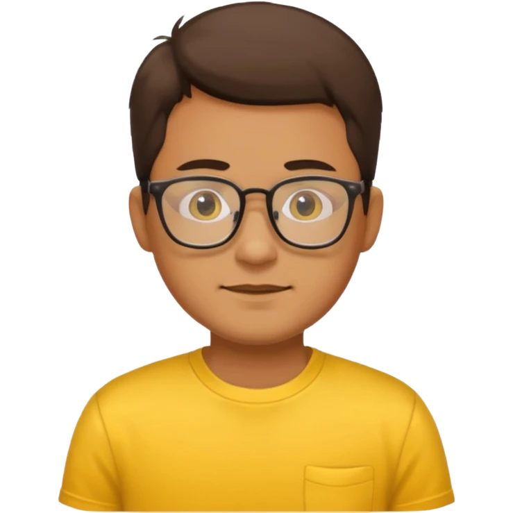 a glasses man with yellow shirt emoji