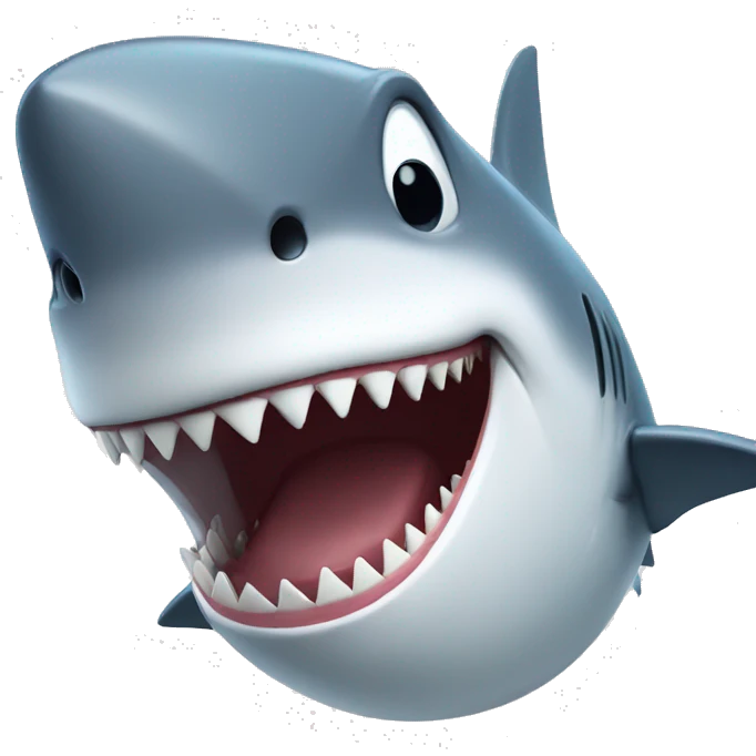 Shark brushing teeth  emoji