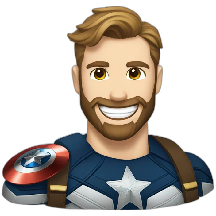 Bearded Captain america laught emoji