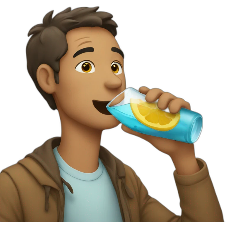 man drinks cats emoji