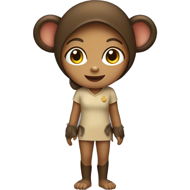 girl wearing a monkey costume emoji