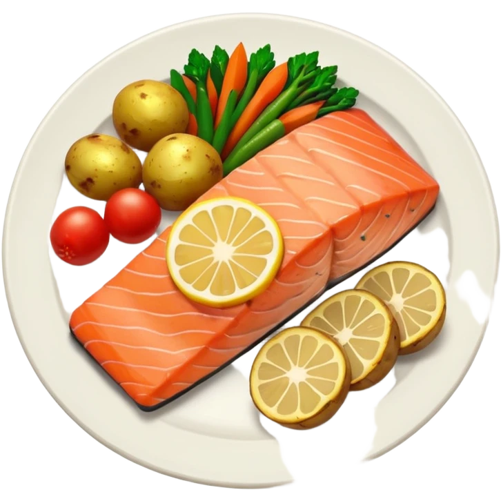 salmon veggies potatoes  emoji