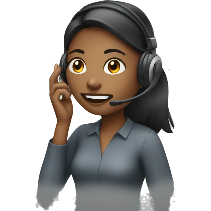 A young woman calling with a headset emoji