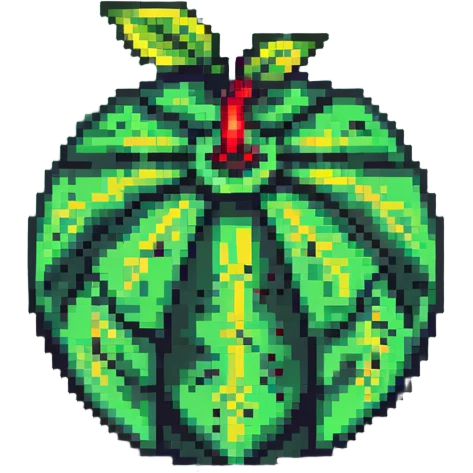 Green digital bomb with leaf-shaped fuse or vine on top, round bomb body with green highlights and details, nature-inspired design, pixel art style emoji
