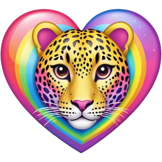 lisa frank rainbow leopard print heart emoji