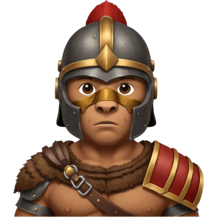 a bear Roman Gladiator, half upper body emoji