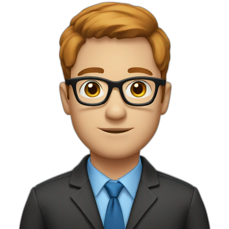 Men-with-black-glasses-blue-eyes-and-short-chestnut-hair emoji