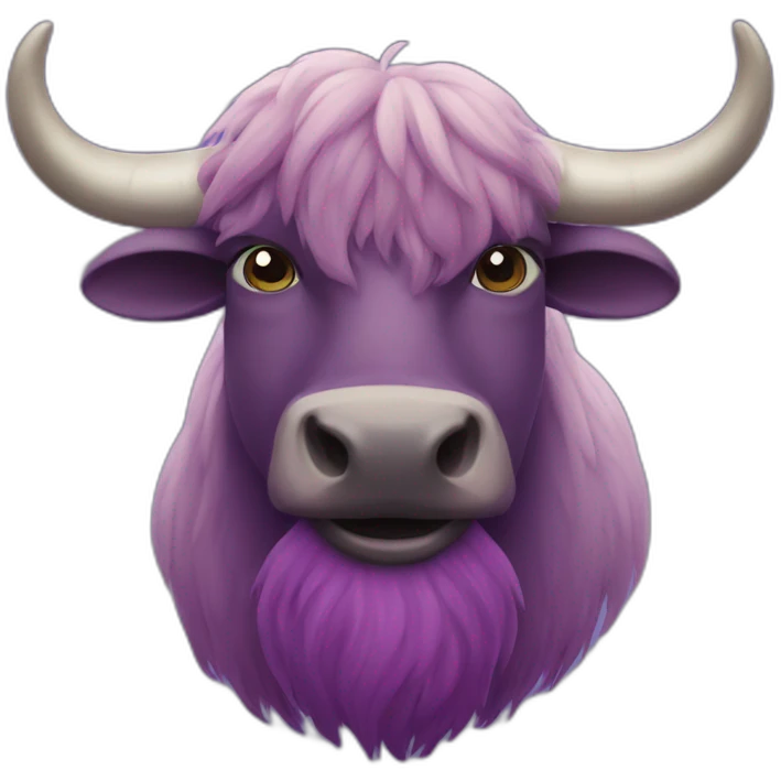 purple moustache yak emoji