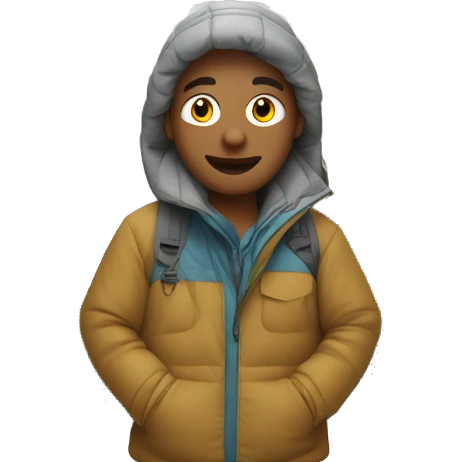 person camping in snow background emoji