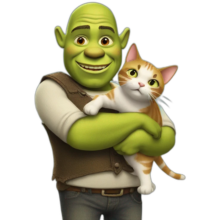 Shrek with A cat emoji
